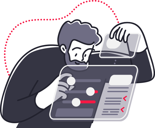 man customizing tasks